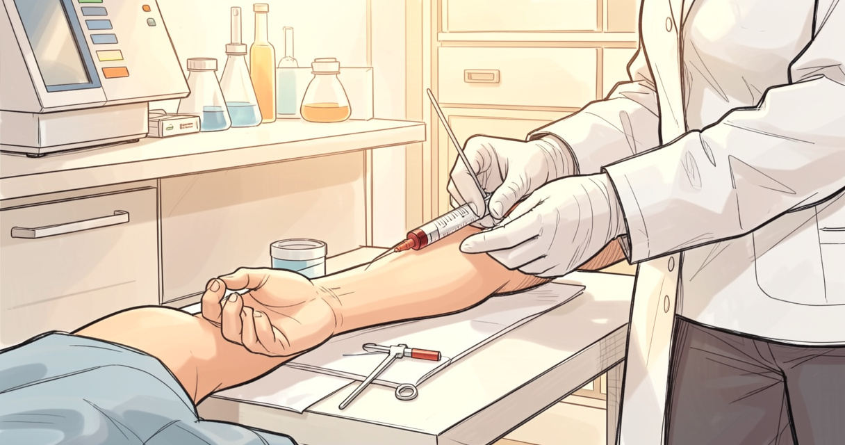 Prise de sang pour dosage beta hcg dans un laboratoire médical en 2026