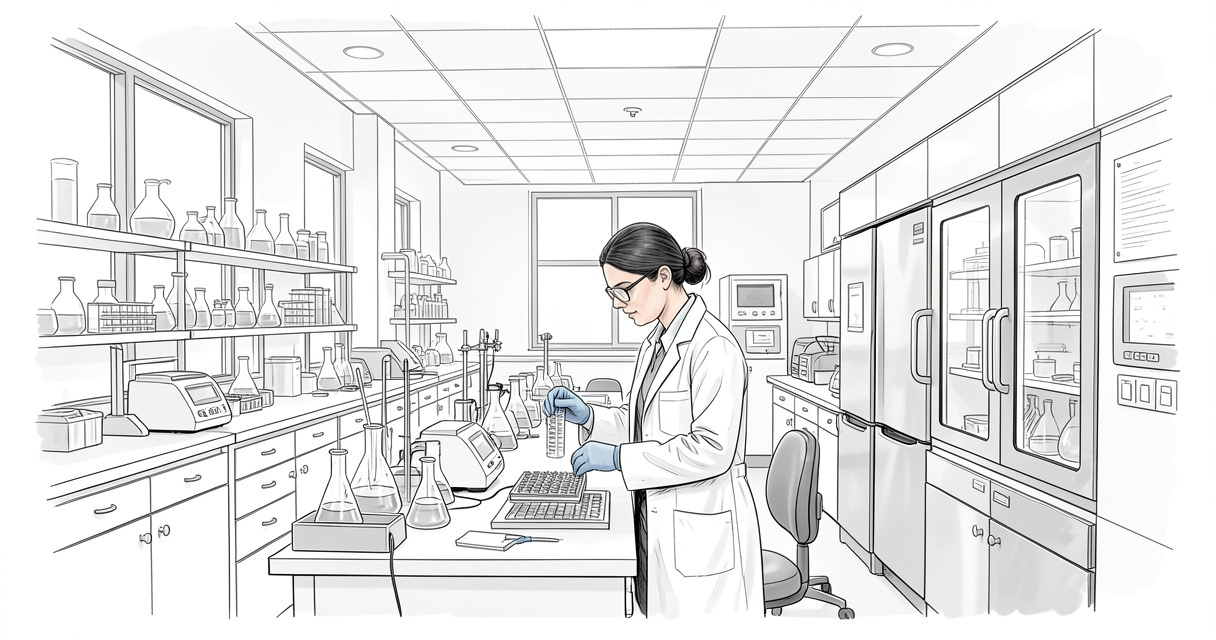 Intérieur du laboratoire d'analyses médicales à Apt avec équipement moderne et matériel de prélèvement