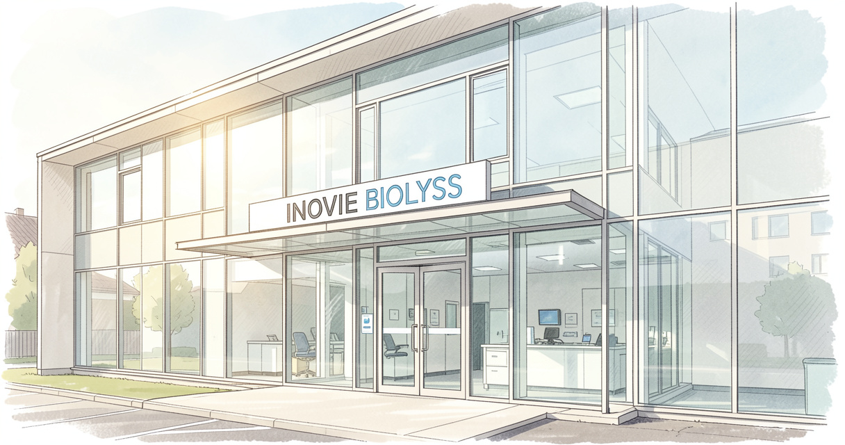 Façade du laboratoire INOVIE Biolyss à Limoges, site Carnot, photo professionnelle