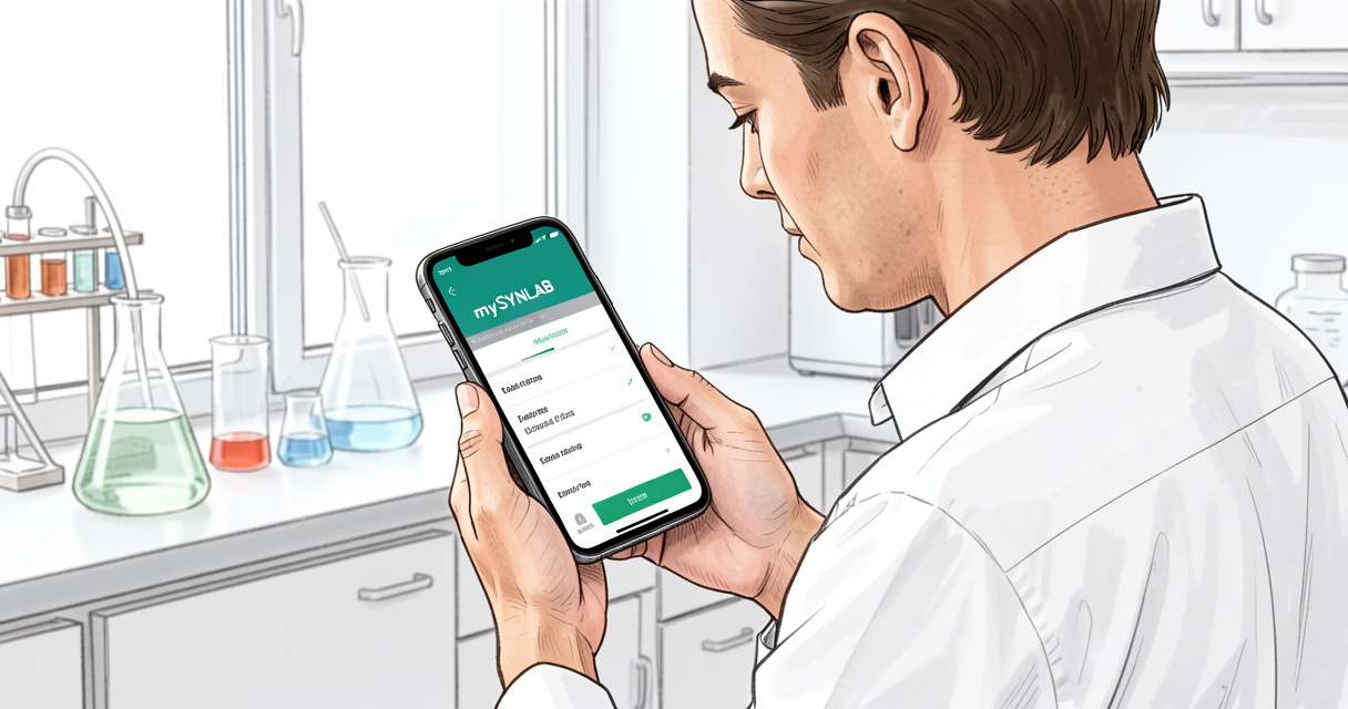 Patient consultant ses résultats mySYNLAB sur smartphone