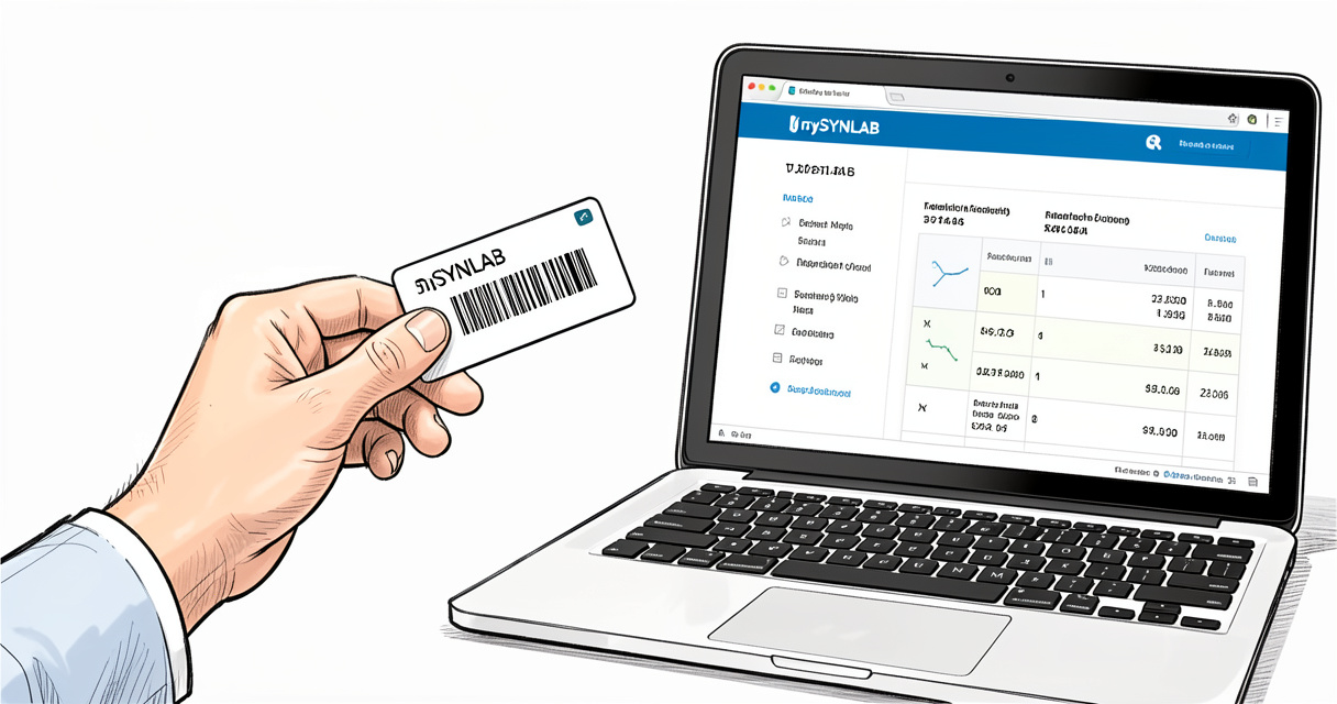Carte patient Synlab avec identifiant pour créer compte mySYNLAB sur ordinateur