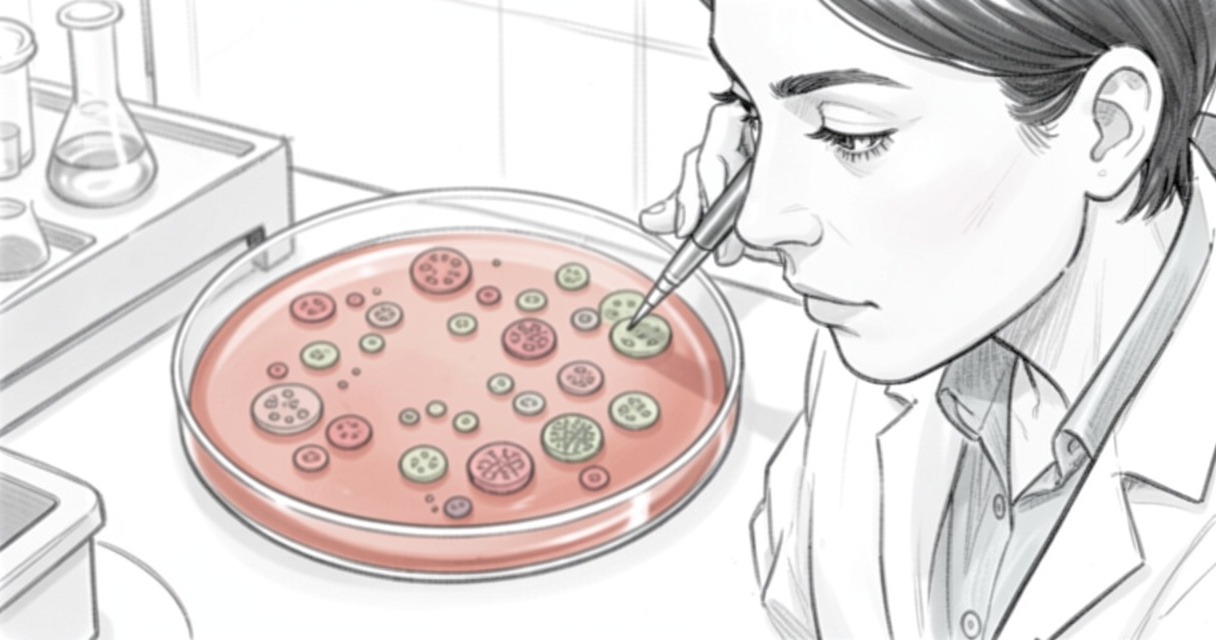 Interprétation ECBU : culture bactérienne en boîte de Pétri montrant des colonies d'Escherichia coli