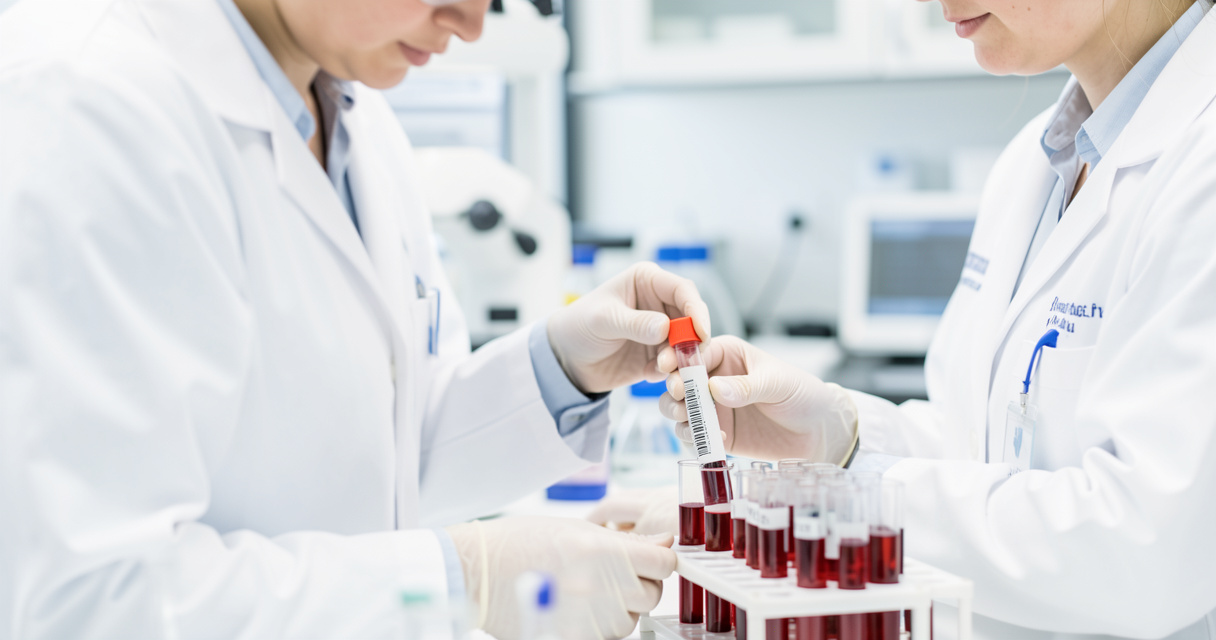 Prise de sang au laboratoire LPA Besançon, préparation des tubes