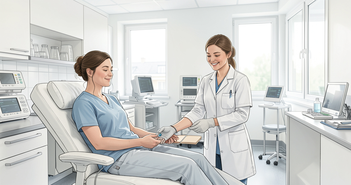 Prise de sang dans un laboratoire d’analyse à Asnières, cadre moderne